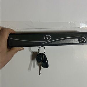 Entry way wood shelf magnetic key holder